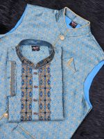 Premium Winter Collection – Soft Katan Panjabi with Matching Koti Set - Code - 26-27 - Image 4